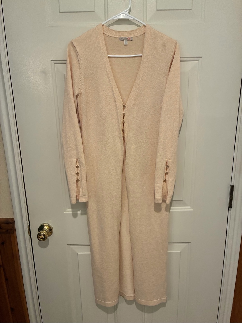 Gianni Bini Soft Peach/beige Long Sleeve Button-Trim sweater